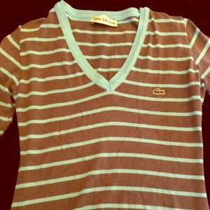 Lacoste long sleeve v neck light sweater.
